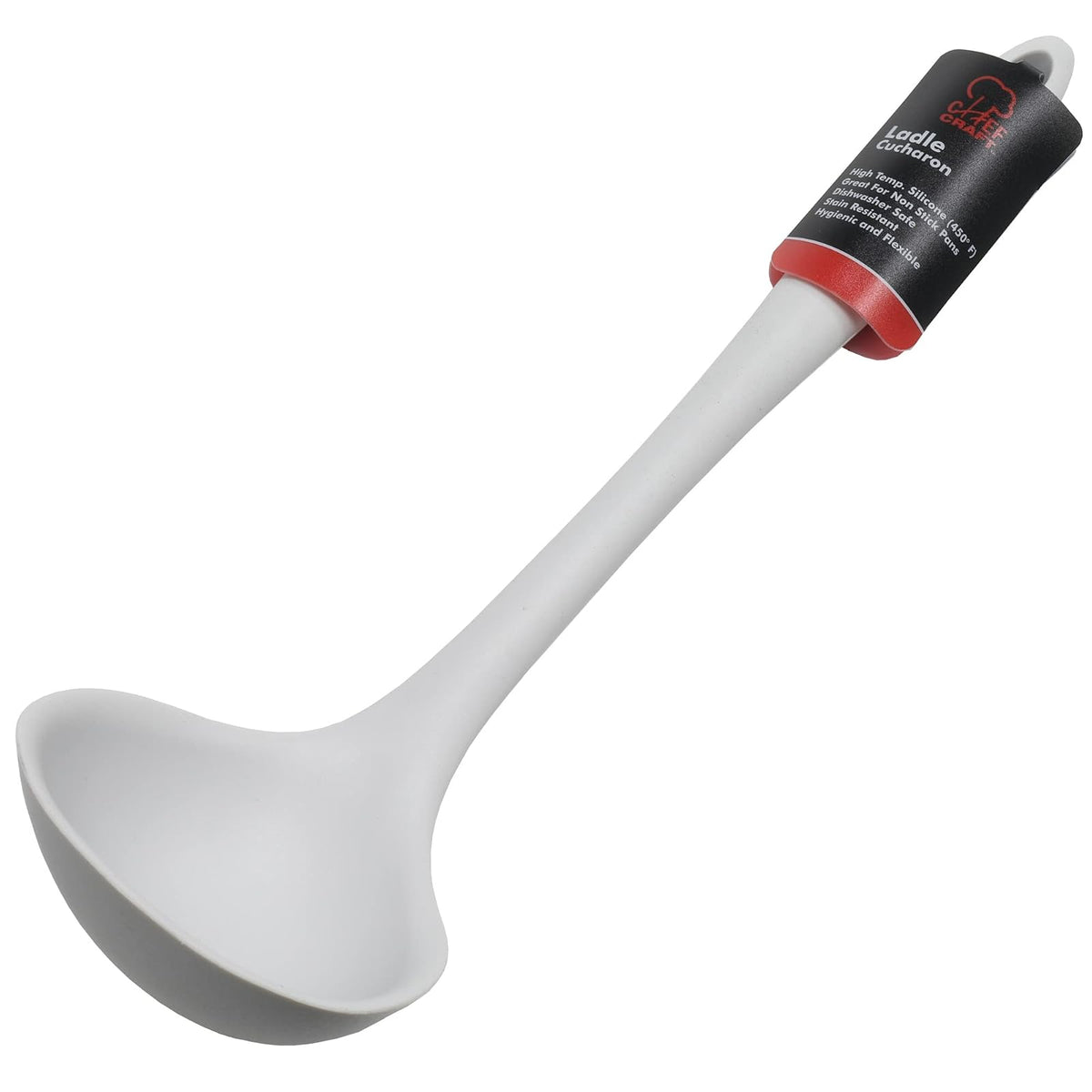 Chef Craft Cucharón de cocina de silicona premium, 28,6 cm, gris