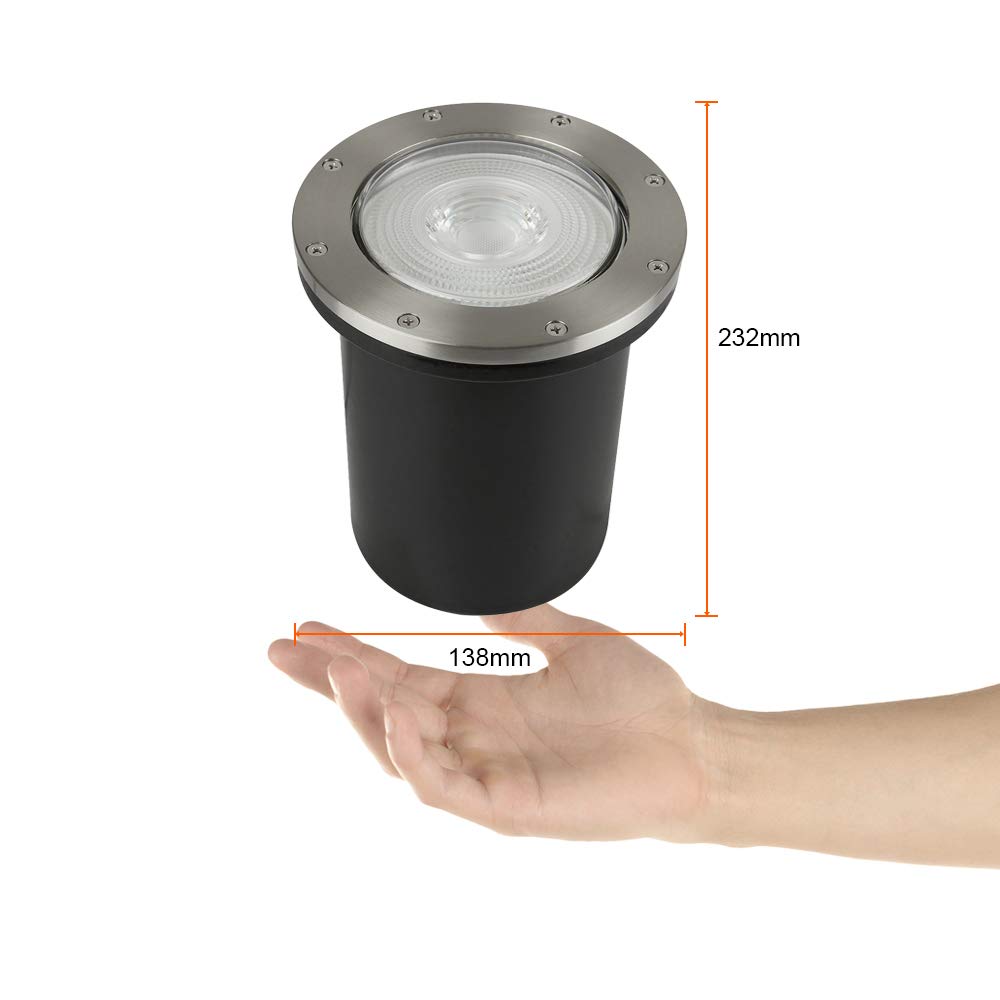Tecnolite - Lámpara de Piso Empotrable Ideal Zona Costera, Potencia Máx. 90 W, Base E27, IP65, No incluye foco