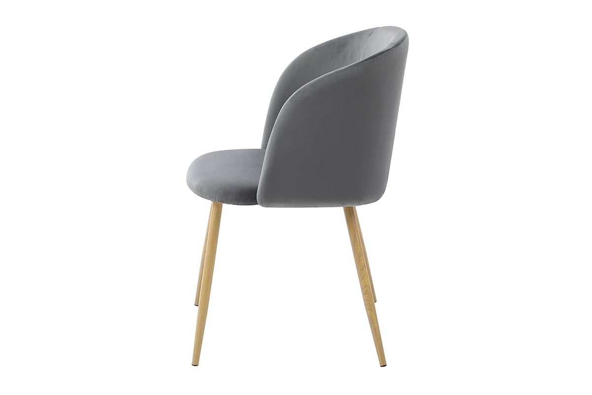 Alterego - Silla Terciopelo Mina, Color Gris