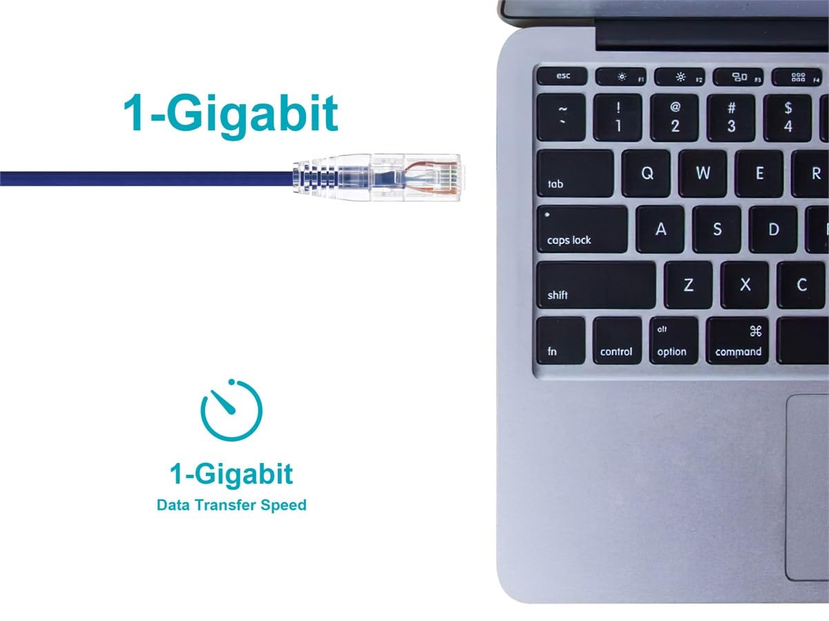 Monoprice Cat6 Ethernet Patch Cable - 3 feet - Purple | Snagless RJ45 Stranded 550MHz UTP CMR Riser Rated Pure Bare Copper Wire 28AWG - SlimRun Series
