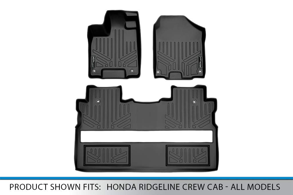 MAX LINER Juego de Alfombrillas de 2 Filas de Ajuste Personalizado para Honda Ridgeline 2017-2025, Negro, A0240/B0240