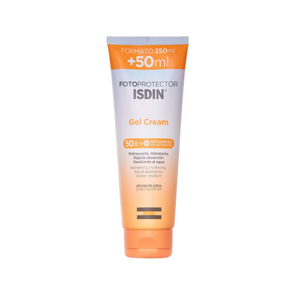 ISDIN Fotoprotector Gel Cream SPF 50+, Protector Solar Corporal refrescante e hidratante, Ideal para toda la familia, 250 ml + Fusion Water Urban SPF 30, Protector Solar Facial, 50ml