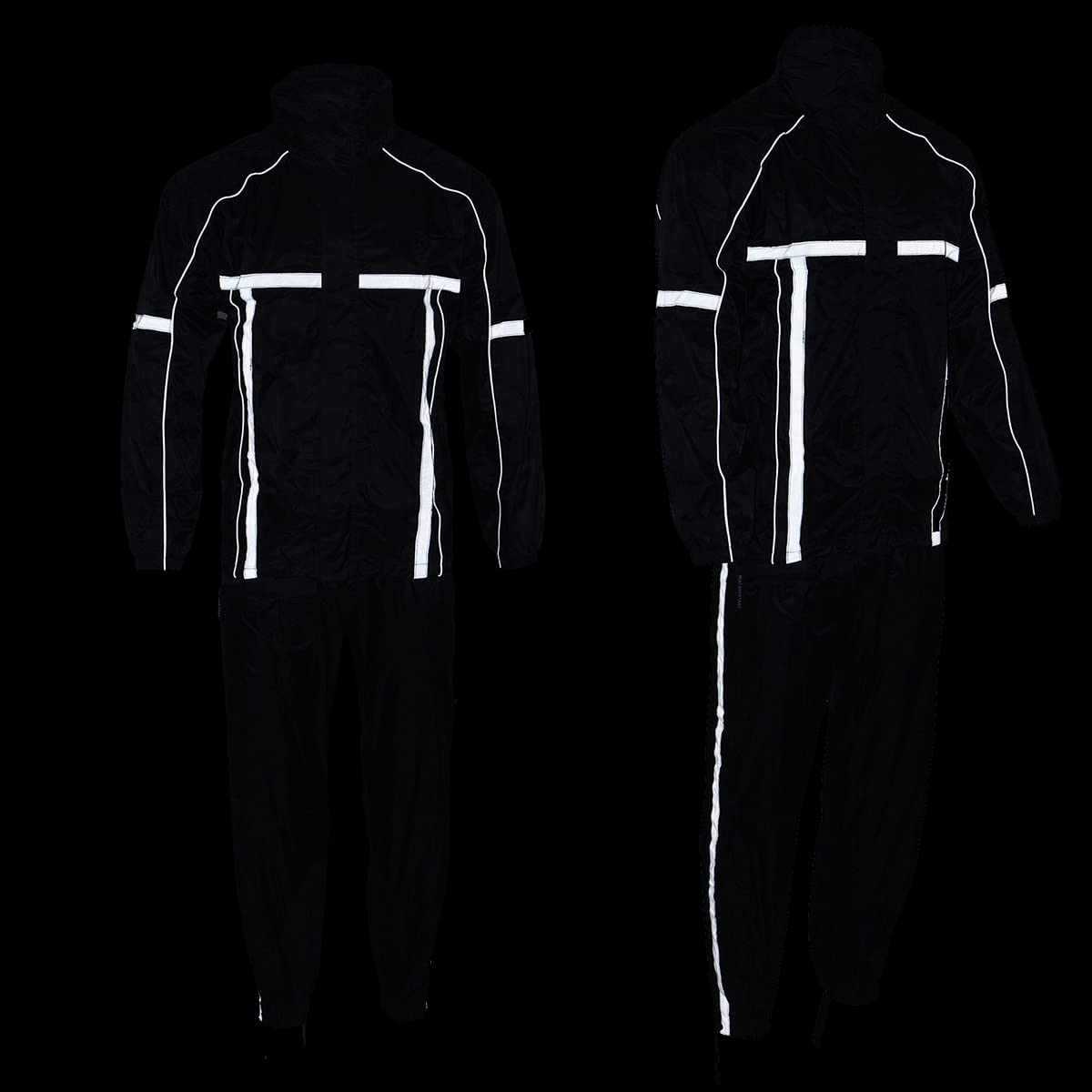 Milwaukee Performance - Traje impermeable para hombre con cinta reflectante, Negro, 4 X-Grande