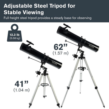 Celestron - PowerSeeker 114EQ Telescope - Manual German Equatorial Telescope for Beginners - Compact and Portable - Bonus Astronomy Software Package - 114mm Aperture