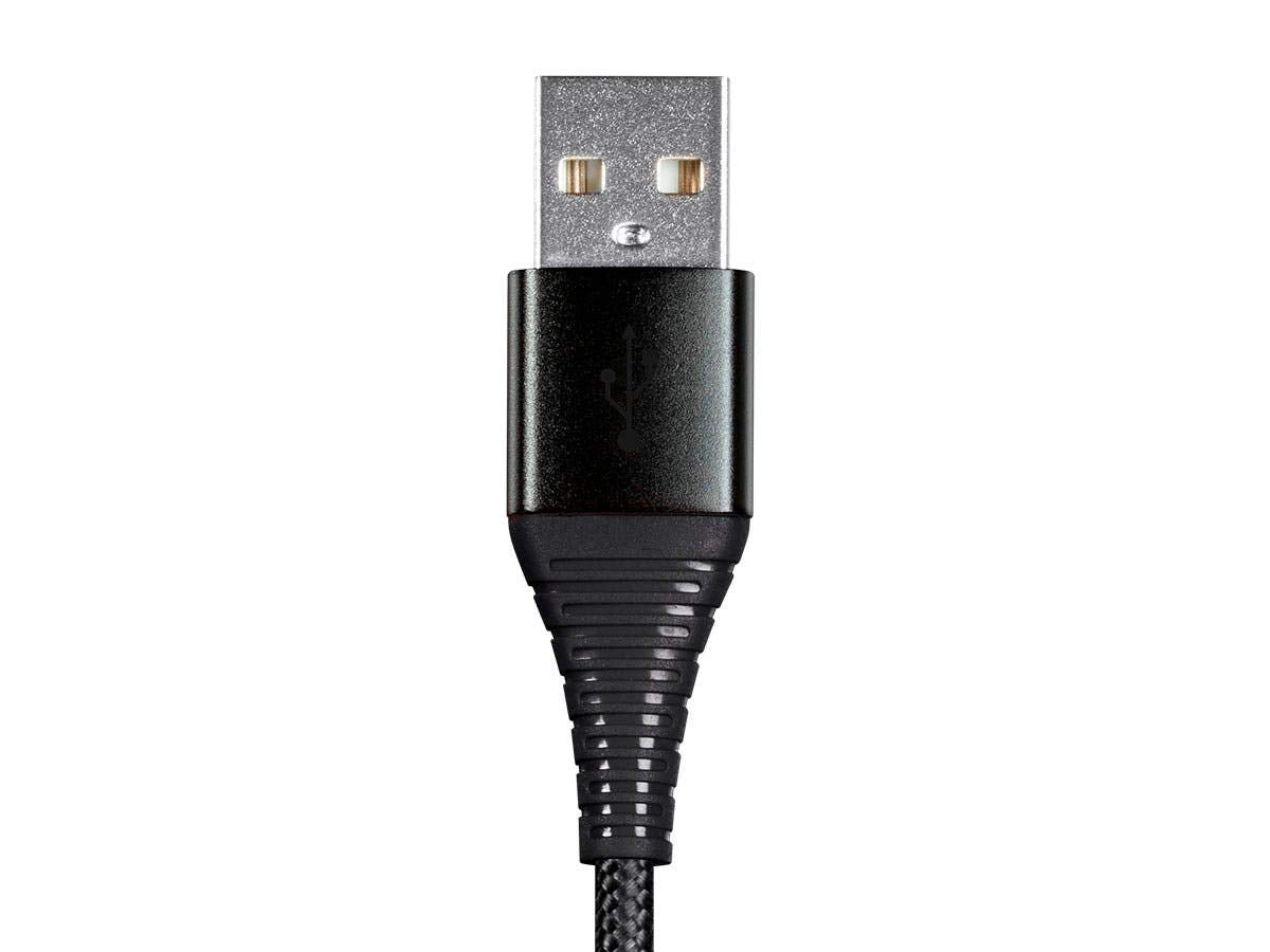 Monoprice USB 2.0 Micro B to Type A Charge & Sync Cable - 6 Feet - Black Nylon-Braid, Durable, Kevlar-Reinforced - AtlasFlex Series