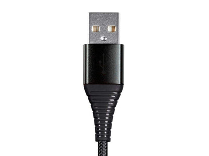 Monoprice USB 2.0 Micro B to Type A Charge & Sync Cable - 3 Feet - Black Nylon-Braid, Durable, Kevlar-Reinforced - AtlasFlex Series