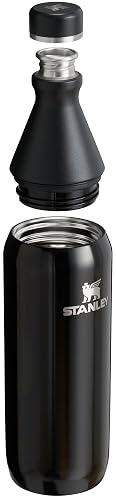 Stanley All Day - Botella delgada de 20 onzas, tapa giratoria con sello a prueba de fugas, diseño delgado para viajes y gimnasio, acero inoxidable aislado, sin BPA, negro