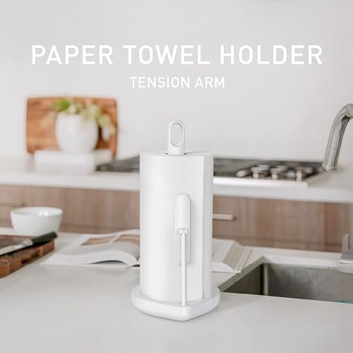 simplehuman Porta servitoallas Cocina con Brazo Tensor, Acero Blanco