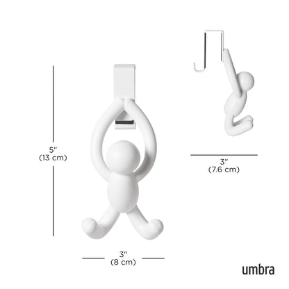 Umbra - Perchero Buddy 2 Ganchos Blanco
