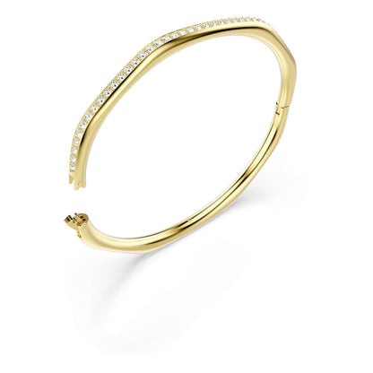 Swarovski Brazalete Dextera, Forma octagonal, Talla redonda, Blanco, Baño tono oro