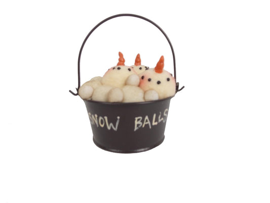 Craft Salida cubeta de Bolas de Nieve Figura Decorativa, 3 por 10.2 cm
