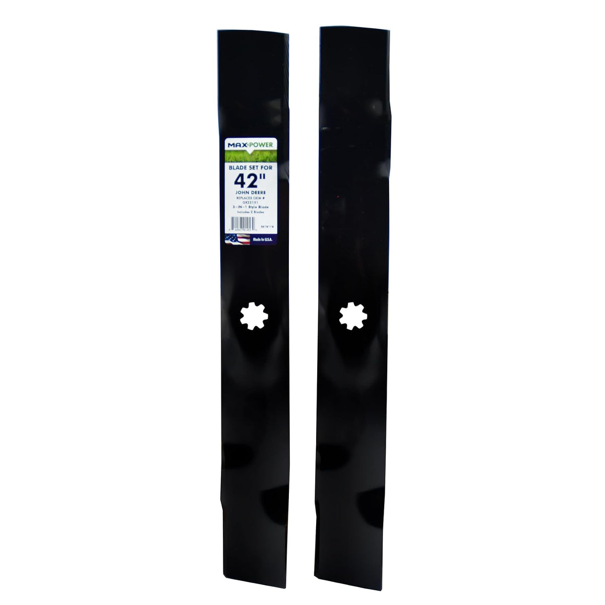 Maxpower 561811 2-Blade Set of 3-N-1 Blades for 42 Inch Cut John Deere Replaces GX22151, GY20850