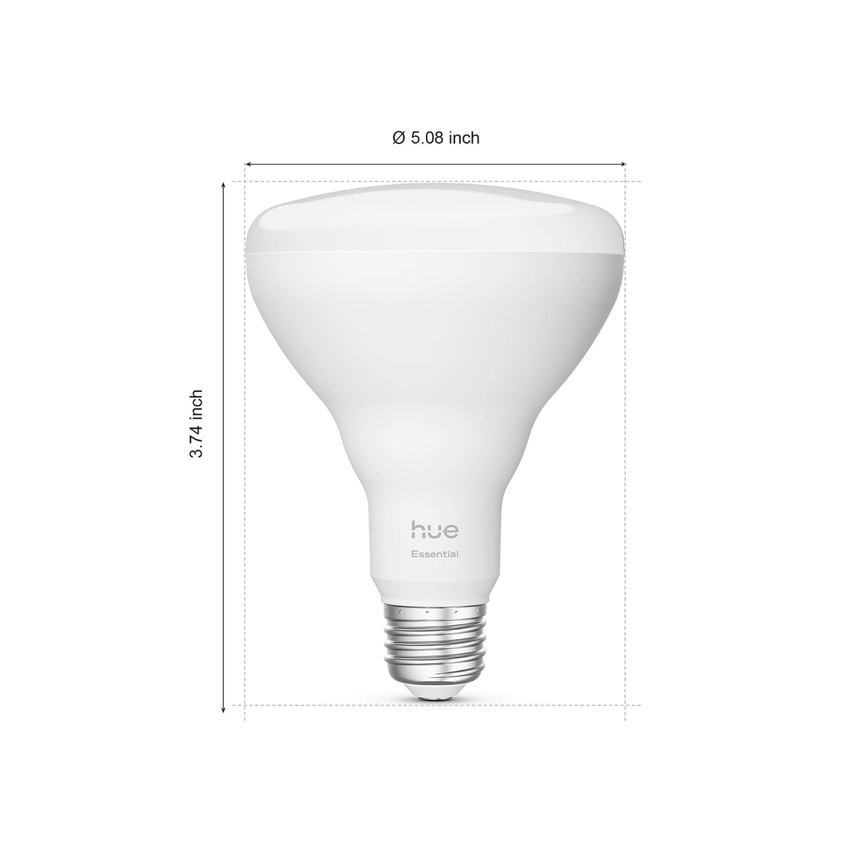 Philips Hue Essential Smart LED BR30 - Paquete de 1 foco LED BR30, color blanco y ambiente de color, E26, 7.2W, 2200K-6500K, 650 lúmenes, regulable, funciona con Alexa, Google Assistant, Apple Home