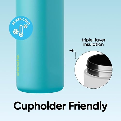 Owala FreeSip Botella de acero inoxidable aislada con popote, botella de agua deportiva libre de BPA, ideal para viajar, 24 oz, Dulzura de Verano