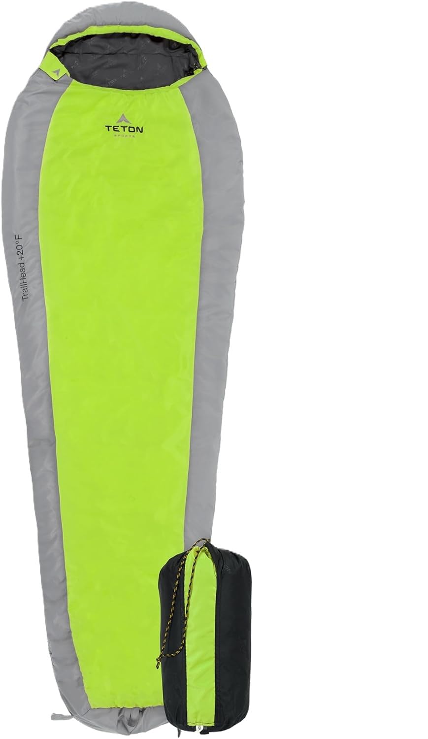 TETON Sports TrailHead Ultralight Mummy Saco de dormir; Mochila ligera para senderismo y camping al aire última intervensión; Duerme en cualquier lugar; Bolsa de dormir incluida; Nunca vuelvas a enrollar tu saco de dormir - Adult - 221cm x 81cm x 56cm - G