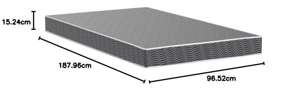 AC Pacific Colchón de Espuma de Alta Densidad Resistente al Agua de 6 Pulgadas, Fabricado en Estados Unidos con Elegante Tela Transpirable Acolchada con Diamantes, distribuye el Peso uniformemente,