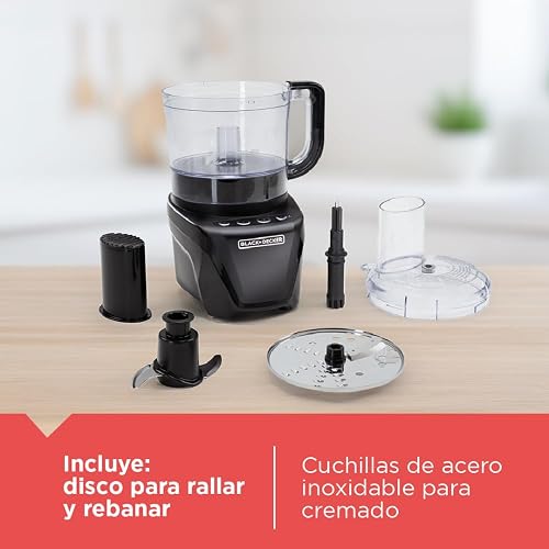 Black+Decker Procesador de Alimentos 8 Tazas Ensamblaje Fácil, FP4342-0BDLA | 2 velocidades más función pulso con 850W de potencia