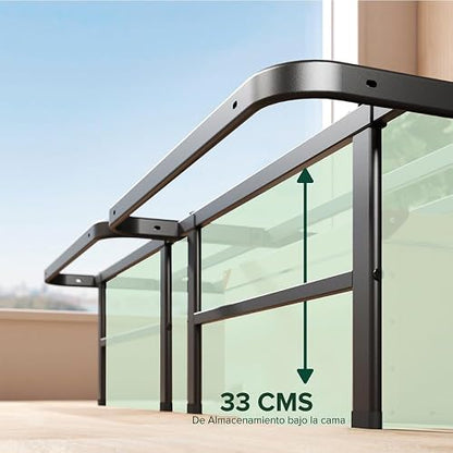 Zinus Rumi | Base de Cama Queen de Acero de Fácil Armado Que Soporta Cualquier Tipo de Colchón | Montaje de 20 Minutos | Garantía de 5 años