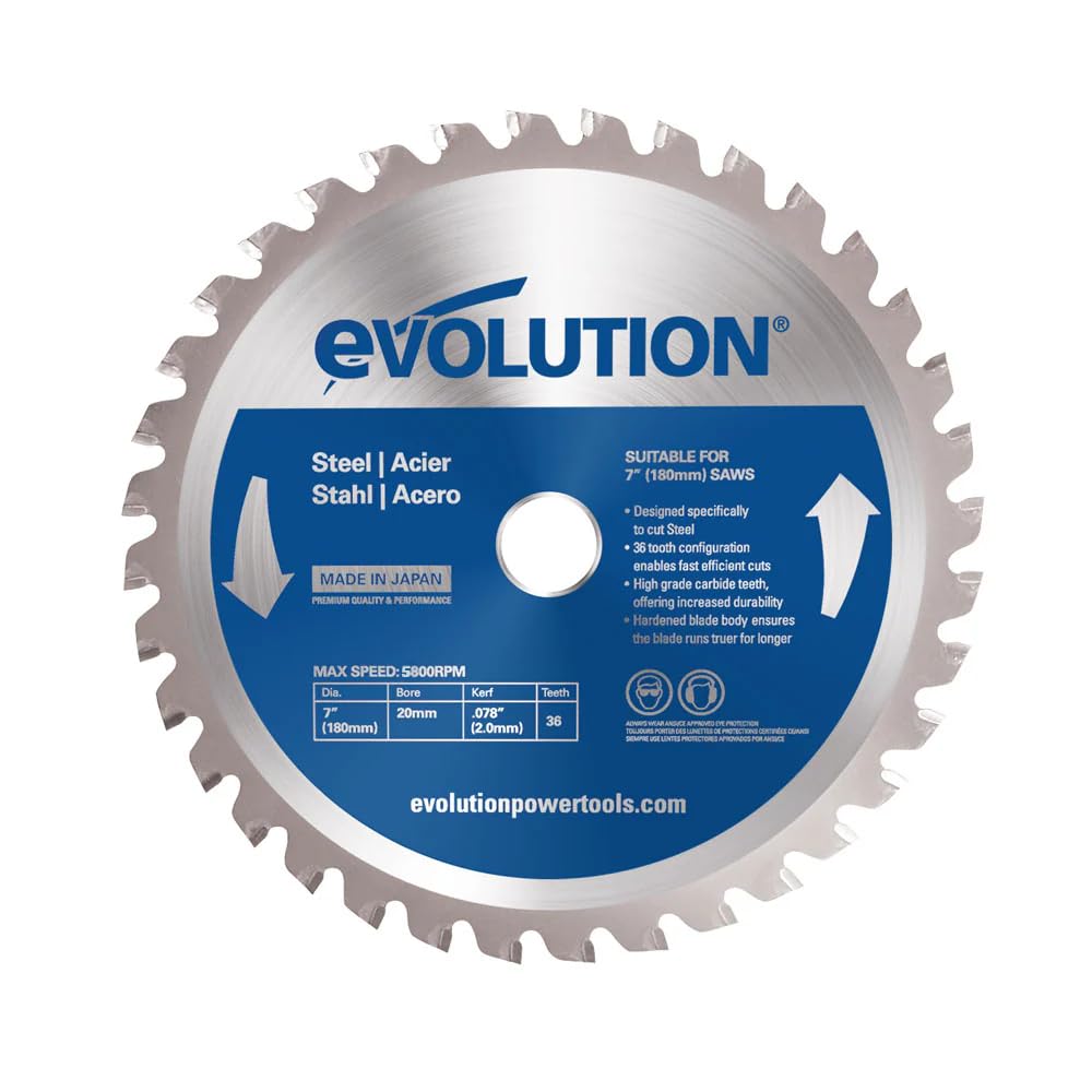Evolution Power Tools Hoja de Sierra de Corte para Metal - 180 mm - Mild Steel