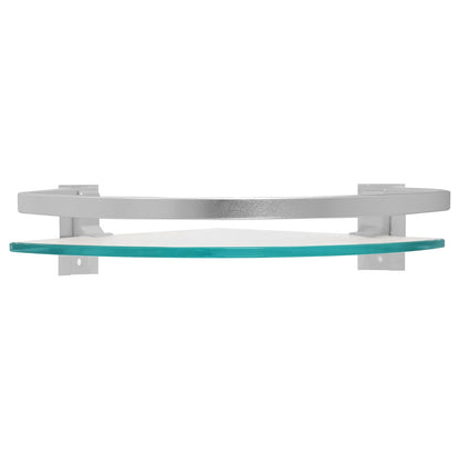 Art&Home Repisa Esquinera de Vidrio Templado 8 mm con Soportes de Aluminio, Ideal para Baño, Cocina o estética; fácil de Instalar y Limpiar