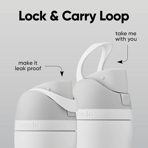 Owala FreeSip Botella de acero inoxidable aislada con popote, botella de agua deportiva libre de BPA, ideal para viajar, 40 oz, Malvavisco Tímido