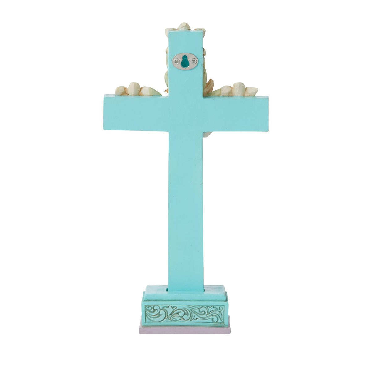 Enesco Jim Shore Heartwood Creek Cross con lirios de Pascua y paloma, 7.83 pulgadas, multicolor