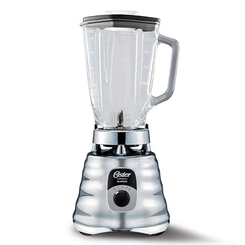 Oster Licuadora Clásica Cromada, con Perilla Ergonómica, de 3 Velocidades, Color Cromo, BLST4655-013