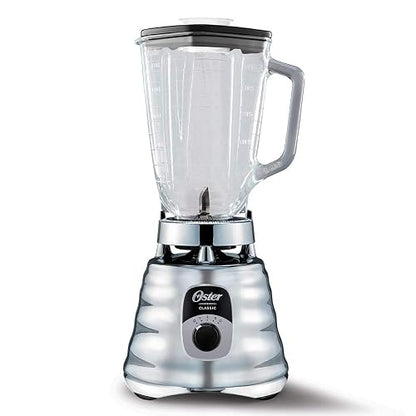 Oster Licuadora Clásica Cromada, con Perilla Ergonómica, de 3 Velocidades, Color Cromo, BLST4655-013
