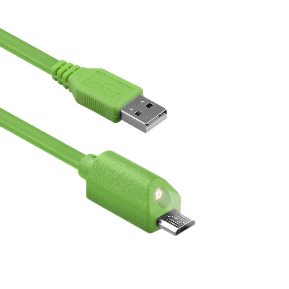 Naztech Cable de Carga Micro USB LED y sincronización con Control táctil Capacitivo, 1,82m, Verde