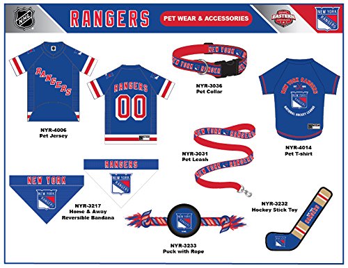 NHL Pet Gear para perros y gatos. La mayor selección de accesorios de hockey deportivo para mascotas con licencia de la NHL. playera para perro de los Campeones 2018, NHL Palos de hockey de juguete, New York Rangers, 16 inches long
