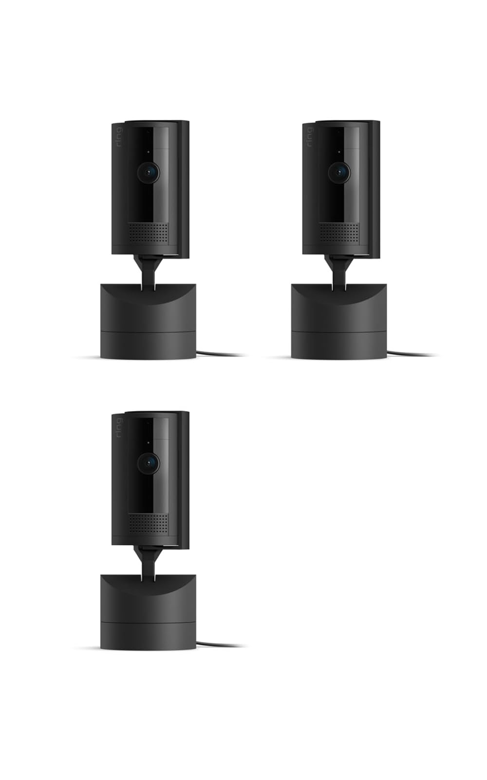 Ring Cámara de Interior con Movimiento Pan-Tilt, Video HD y Audio Bidireccional - Negro - 3 cámaras - Solo dispositivo