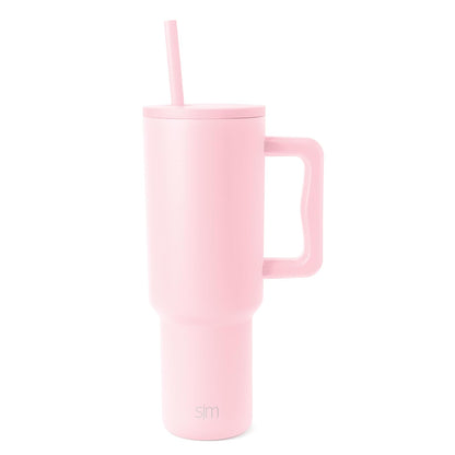 Simple Modern Trek Vaso Térmico con Asa y Popote, Acero Inoxidable, 890-1180 ml - 1180 ml - -Blush