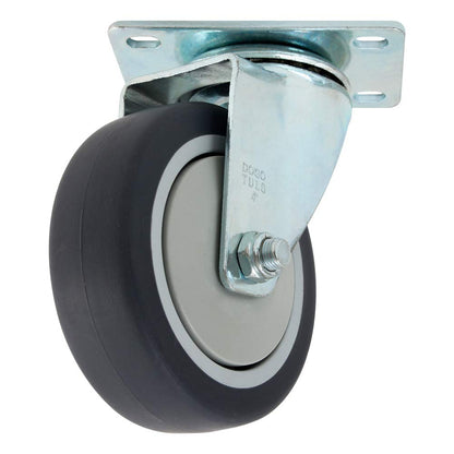 Dogotuls ZF5090 Rodaja de Hule Termoplástico TPR Giratoria con Placa, color Gris, 4"