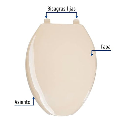 Foset AWC-45H, Asiento para WC fabricado en polipropileno, 45 cm, hueso