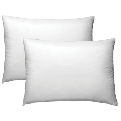 Colchas Concord Almohada de Microfibra, Color Blanco, 100% Poliéster, Tamaño Estándar, Suave e Hipoalergénica para Descanso Reparador, Relleno de Alta Densidad Que Conserva su Forma, 2 Piezas