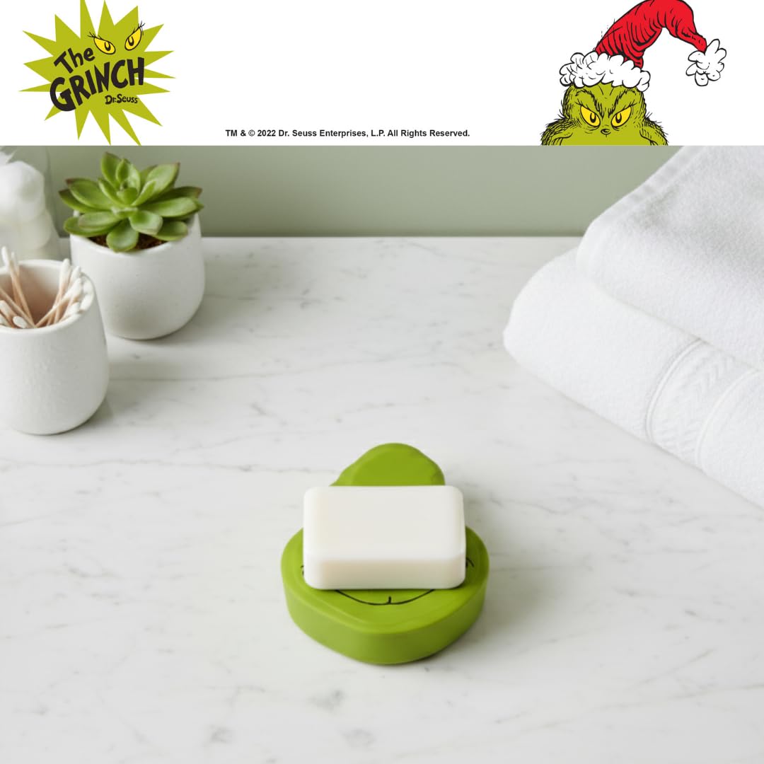 Franco Dr. Seuss The Grinch - Jabonera de Resina navideña para Navidad, Soporte para jabón/joyería (Producto Oficial) Collectibles