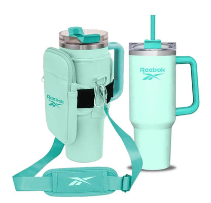 Reebok Vaso con funda y estuche Verde 1200 ML
