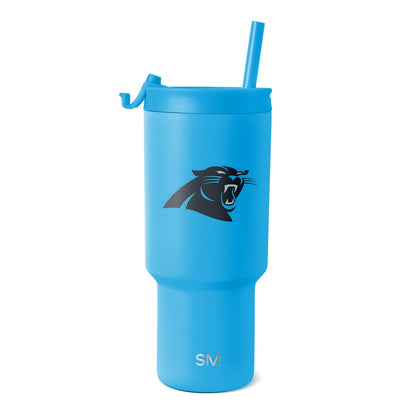 Simple Modern Termo de 30 Onzas con Tapa Abatible y Popote - MERCANCÍAS - Carolina Panthers