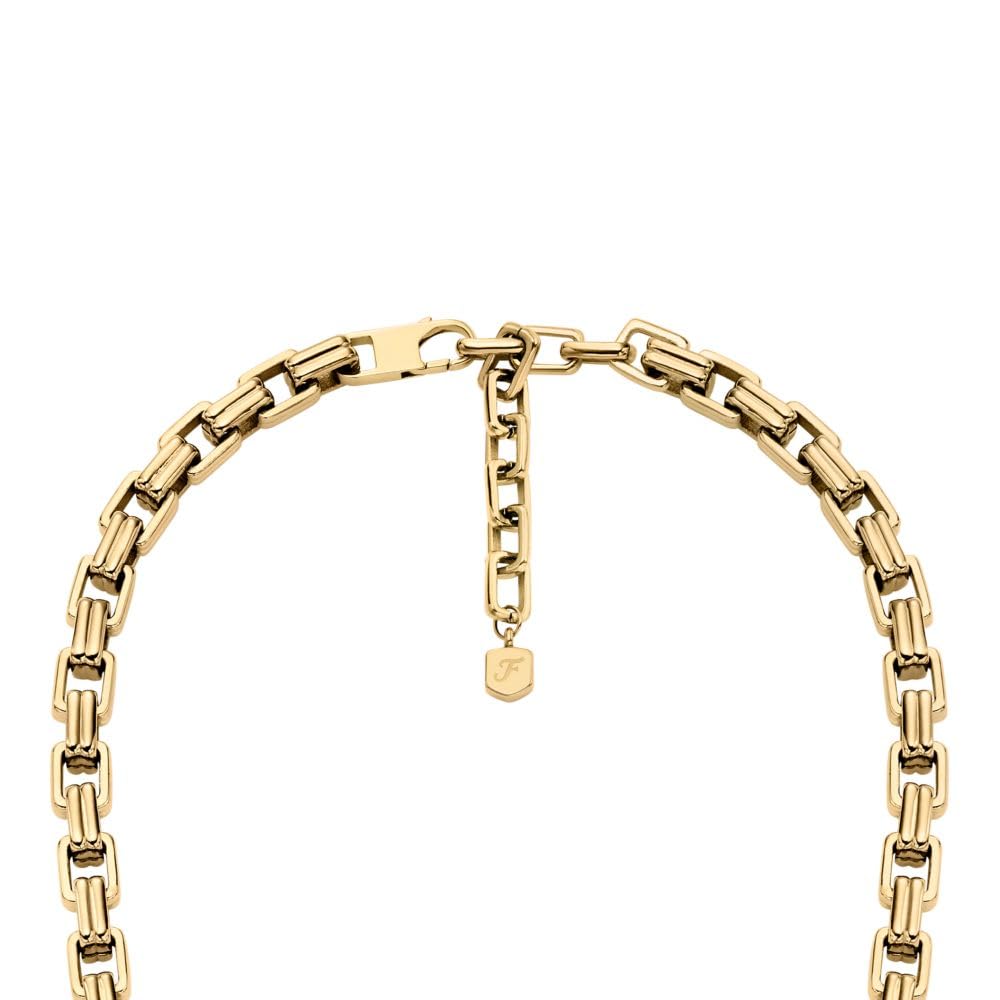 Collar de cadena Fossil Raquel JF04954710 de acero inoxidable de color dorado para dama