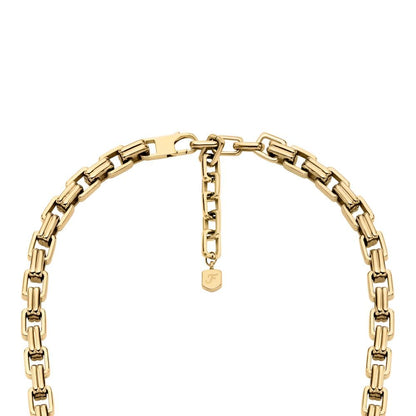 Collar de cadena Fossil Raquel JF04954710 de acero inoxidable de color dorado para dama