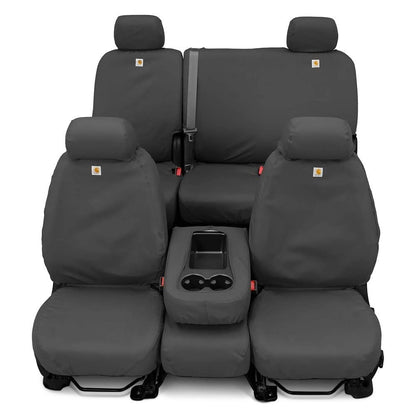 Covercraft Carhartt SeatSaver SSC2477CAGY Fundas de Asiento Personalizadas para Chevrolet Silverado y GMC Sierra, Asientos de Cubeta Primera Fila, Gravel