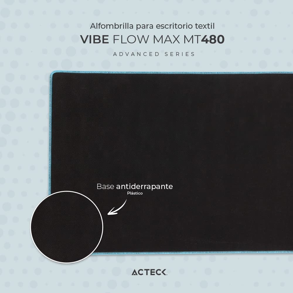 Alfombrilla para Escritorio Vibe Flow MAX MT480 / Superficie Suave Acabado de Tela y Base Antideslizante + 90x40cm Gris Claro Advanced Series