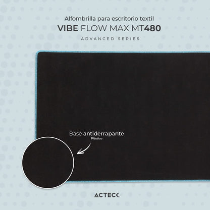 Alfombrilla para Escritorio Vibe Flow MAX MT480 / Superficie Suave Acabado de Tela y Base Antideslizante + 90x40cm Gris Claro Advanced Series