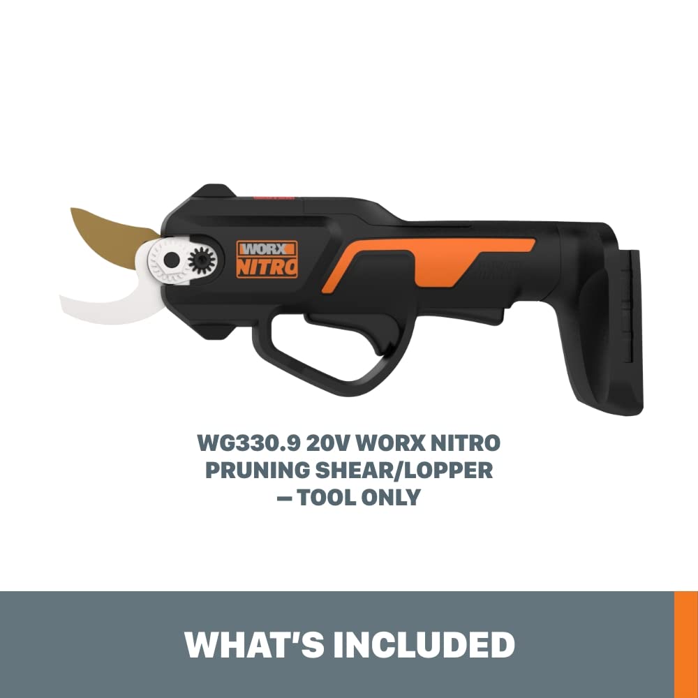 Worx WG330.9 - Tijera de podar Worx NITRO de 20 V con potencia compartida (solo herramienta)