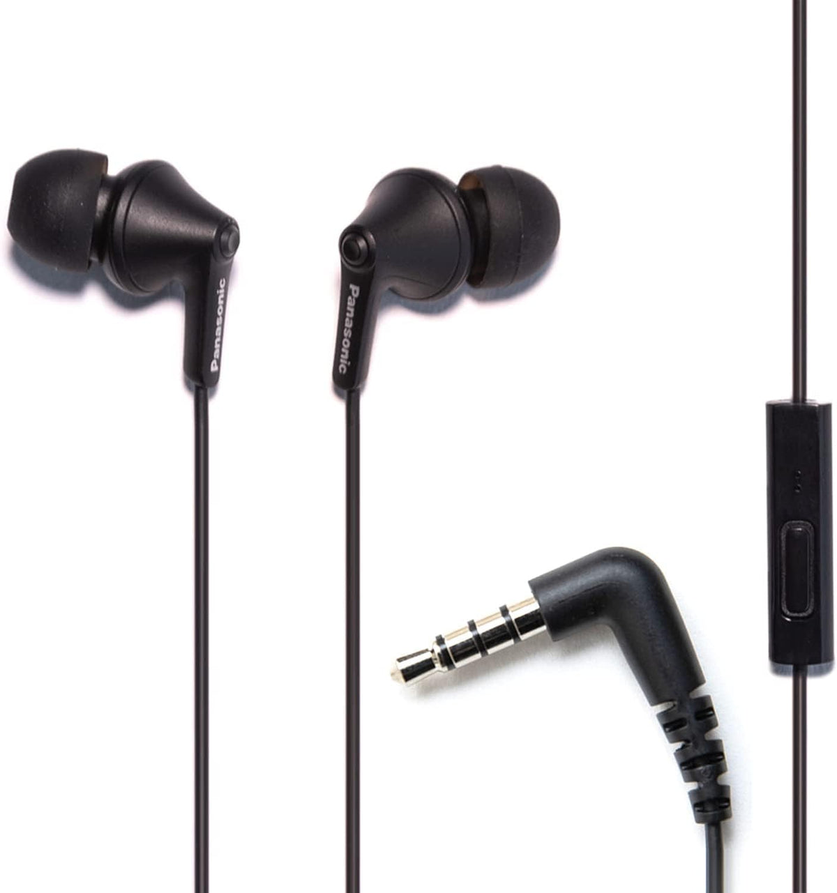 Panasonic ErgoFit Auriculares con Cable y Micrófono - Mate negro - Con micrófono