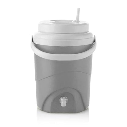 Estra Termo Térmico 8 Litros con Grifo Dispensador Antigoteo | Jarra para Agua, Café, Té y Jugos, Apto para Bebidas Frías y Calientes | Eventos, Oficina, Obra y Camping | Libre de BPA, Gris