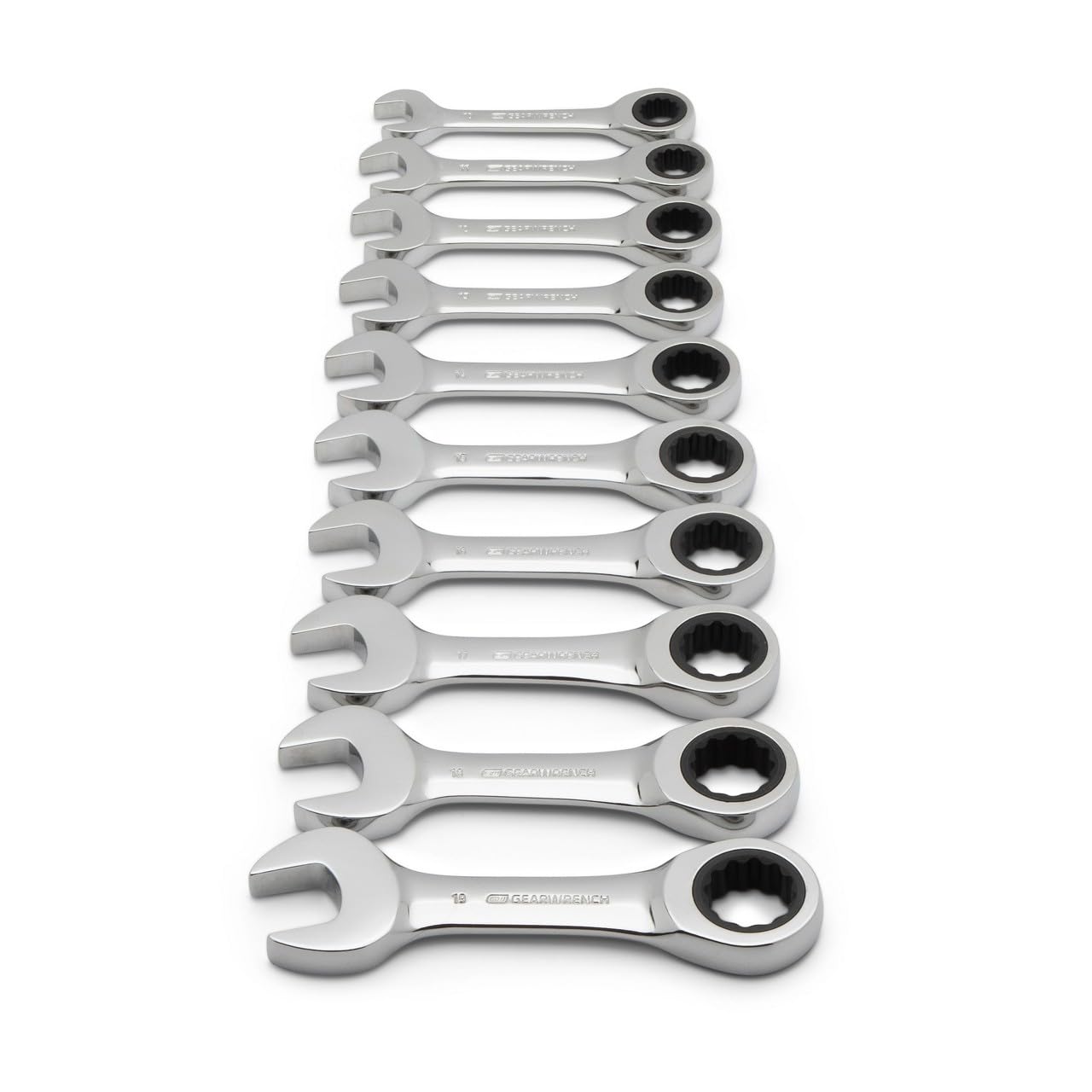 GEARWRENCH 10Pz Juego de Llaves Cortas Combinadas con Matraca MET