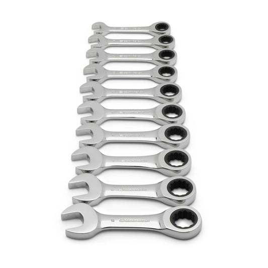 GEARWRENCH 10Pz Juego de Llaves Cortas Combinadas con Matraca MET