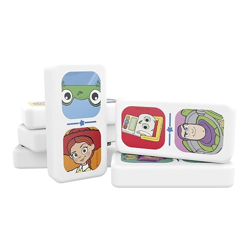 NOVELTY CORP Toy Story 5 Dominó Infantil Clásico, Fichas de Pasta con Personajes Ilustrados, Caja Metálica, Juego de Mesa Familiar y Educativo