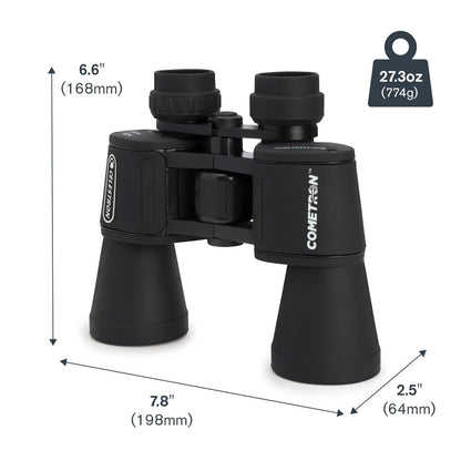Celestron - Cometron 7x50 - Prismáticos de astronomía para Principiantes - Lentes Objetivos Grandes de 50 mm - Amplio Campo de visión 7 aumentos